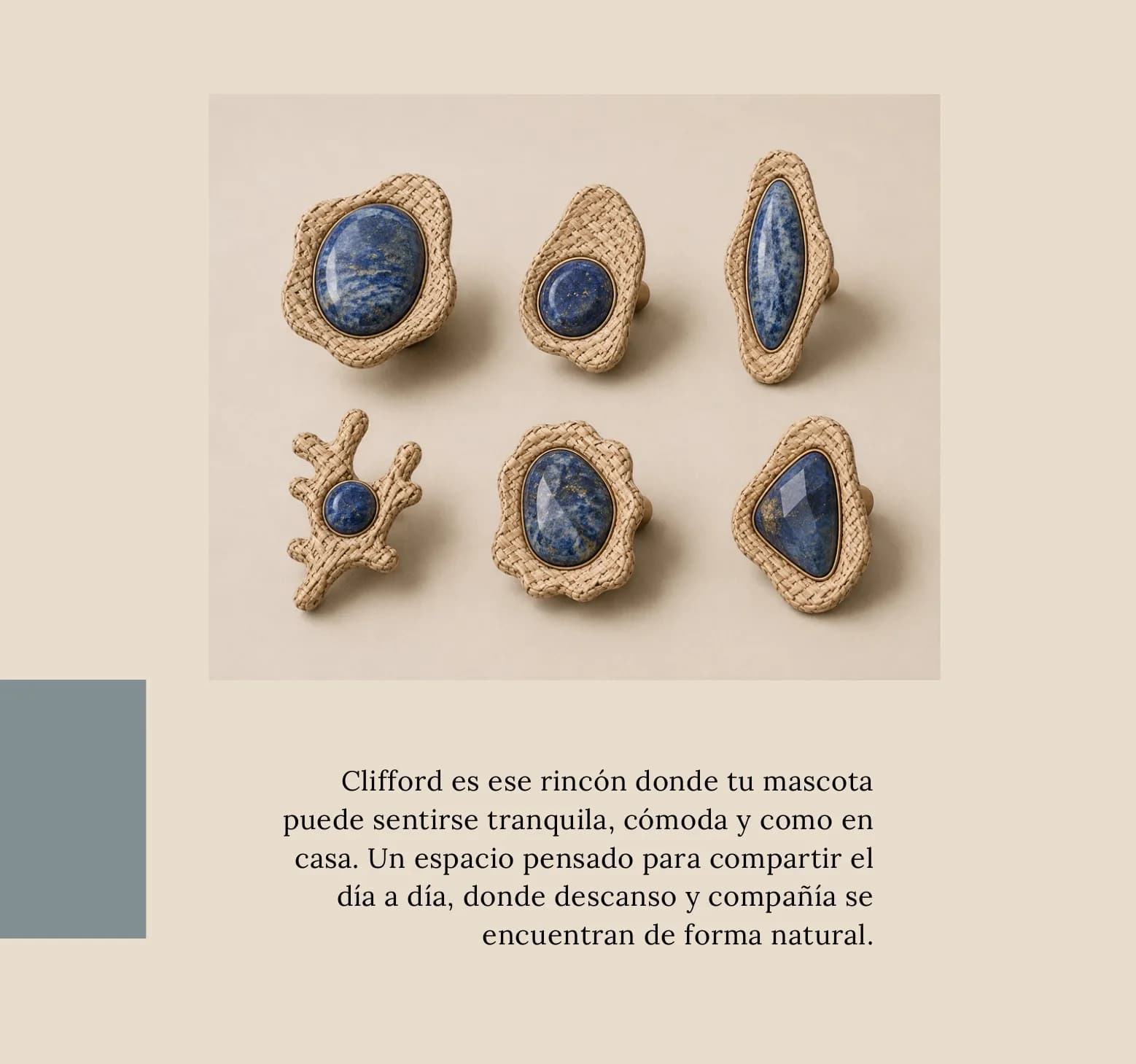 Detalle artesanal de una pieza Alegory para proyectos contract